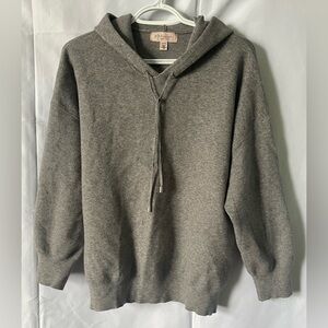 Philosophy Republic Clothes Gray Knit Slouchy Hoodie Sweater